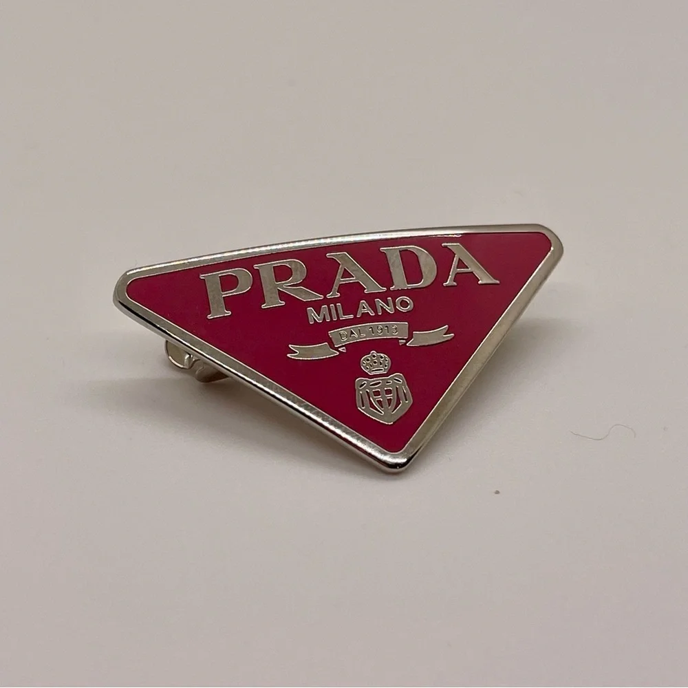 AUTHENTIC PRADA METAL HAIR CLIP - PINK - Picture 10 of 11